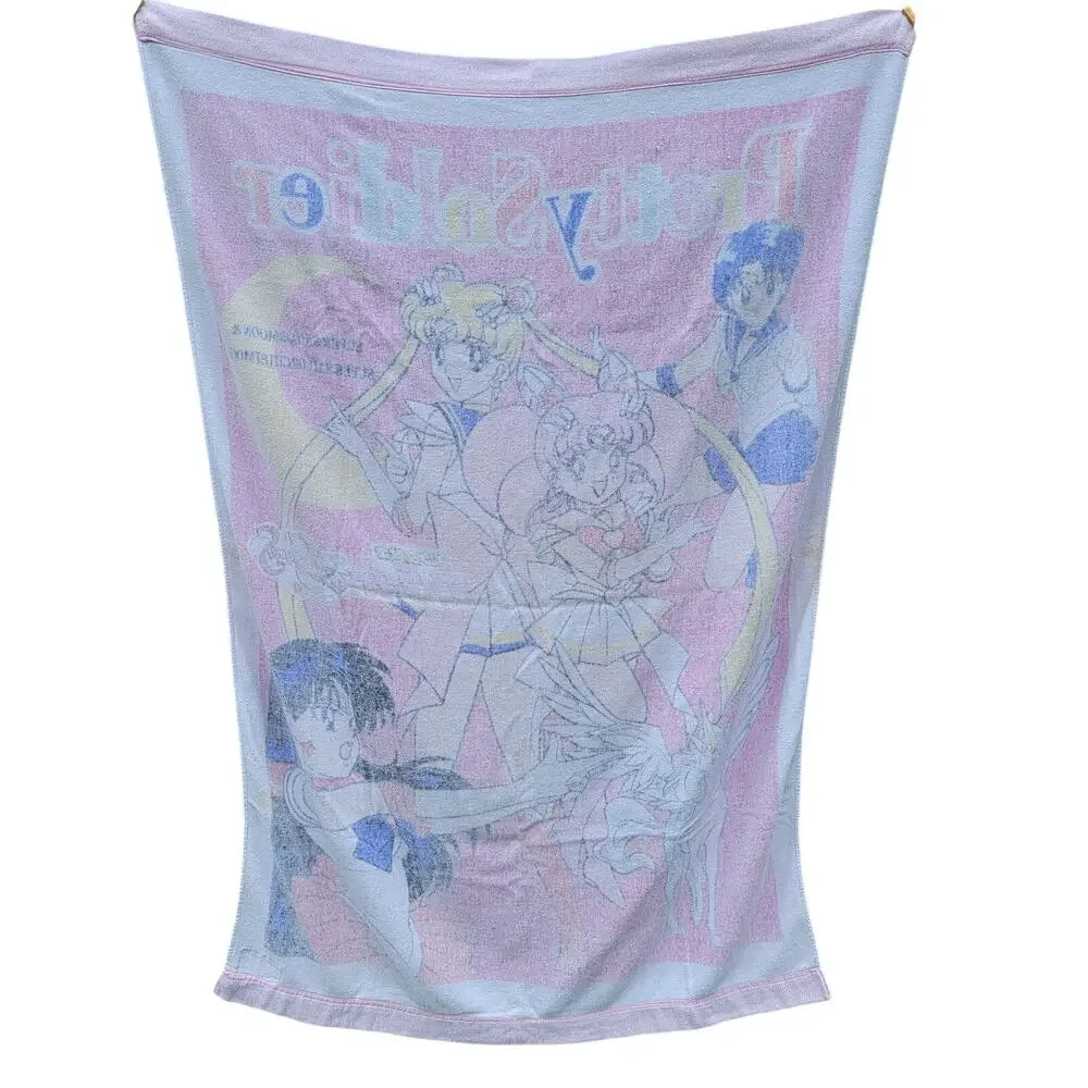 VINTAGE Sailor Moon & Super Sailor Chibimoon Terry Towel 